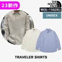 THE NORTH FACE TRAVELER SHIRTS 2023新作 韓国ファッションレーディスメンズシャツ ミドル丈シャツ 長袖 トップス 無料配送 春服 シャツ 旅行 日常 デイリー 春コーデ ルーズフィット 定番シャツ オクスフォードシャツ 基本NH8LP01