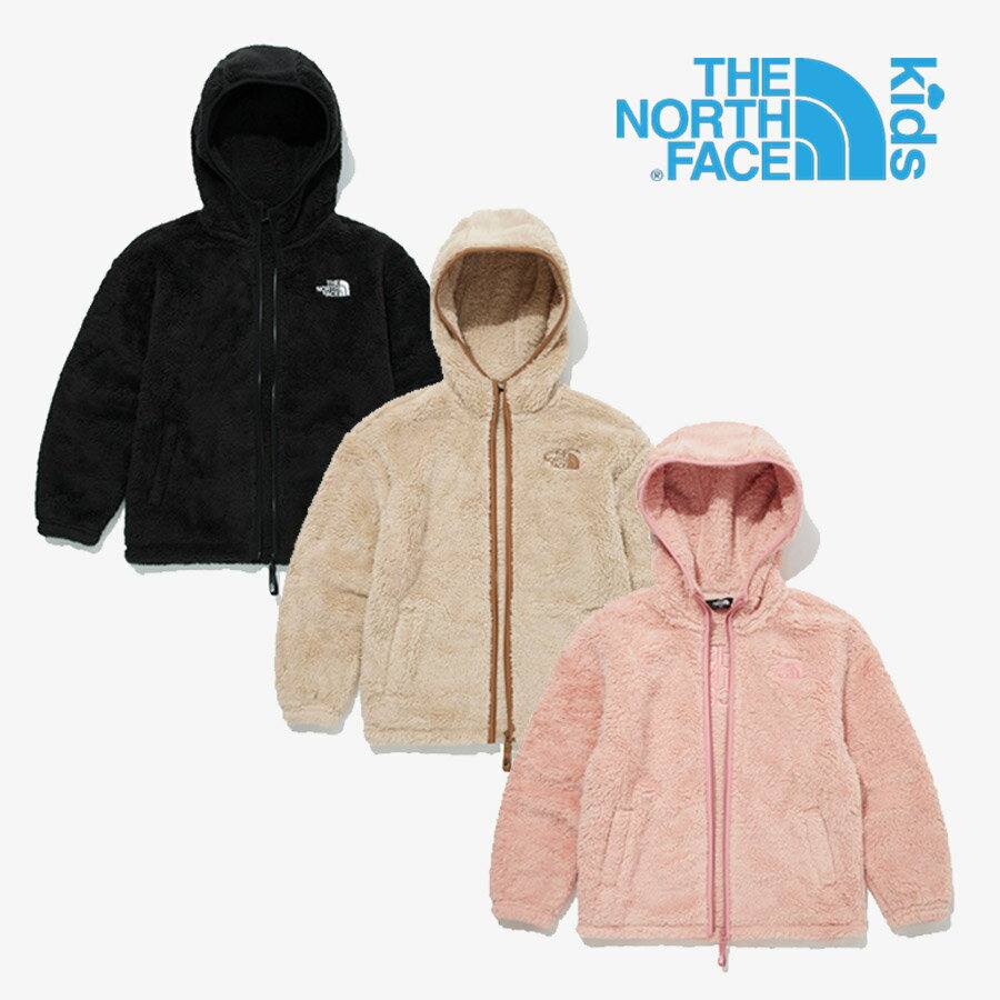 ザ・ノースフェイスTHE NORTH FACE KIDS春コーデ韓国キッズファッションFLEECE HOODIEアウタージャケットキッズ服子供服男の子女の子新商品正規品ジップアップフーディフリース3色（ライトベージュ、ライトピンク、ブラック）NJ4FM56