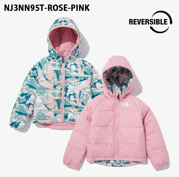 [THE NORTH FACE] BABY REVERSIBLE PERRITO HOODIE JACKET ノースフェイス キッズ リバーシブルジャケット F/W新商品 男女共用 ユニセックス ベビー アウター アウトドア 遠足 デイリー女の子男の子 中綿ダウンジャケット フード付き 正規品 韓国ファッション NJ3NN95