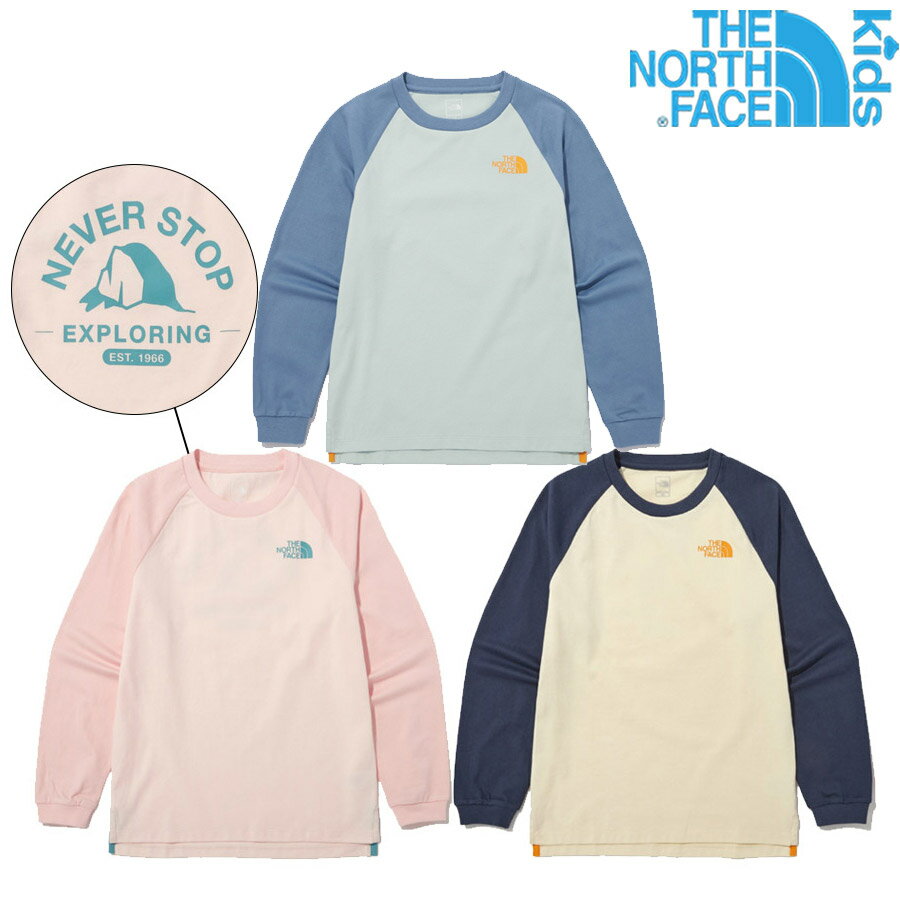 楽天bimishop[THE NORTH FACE]ノースフェイス K'S EXPLORING L/S R/TEE 韓国キッズ女の子男の子 子供服 長袖Tシャツ メンズ レディーストップス 人気商品 シンプル カジュアル 基本Tシャツ 韓国ファッション ファミリーファッション こどもの日 NT7TN51