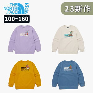 [THE NORTH FACE KIDS] ノースフェイス キッズ 長袖 トレーナー スウェット アウトドア 男の子 女の子 無地 K'S CAMPSITE SWEATSHIRT 旅行 デイリー ルーズフィット 動物グラフィック アニマルポイント 可愛い NM5MP51