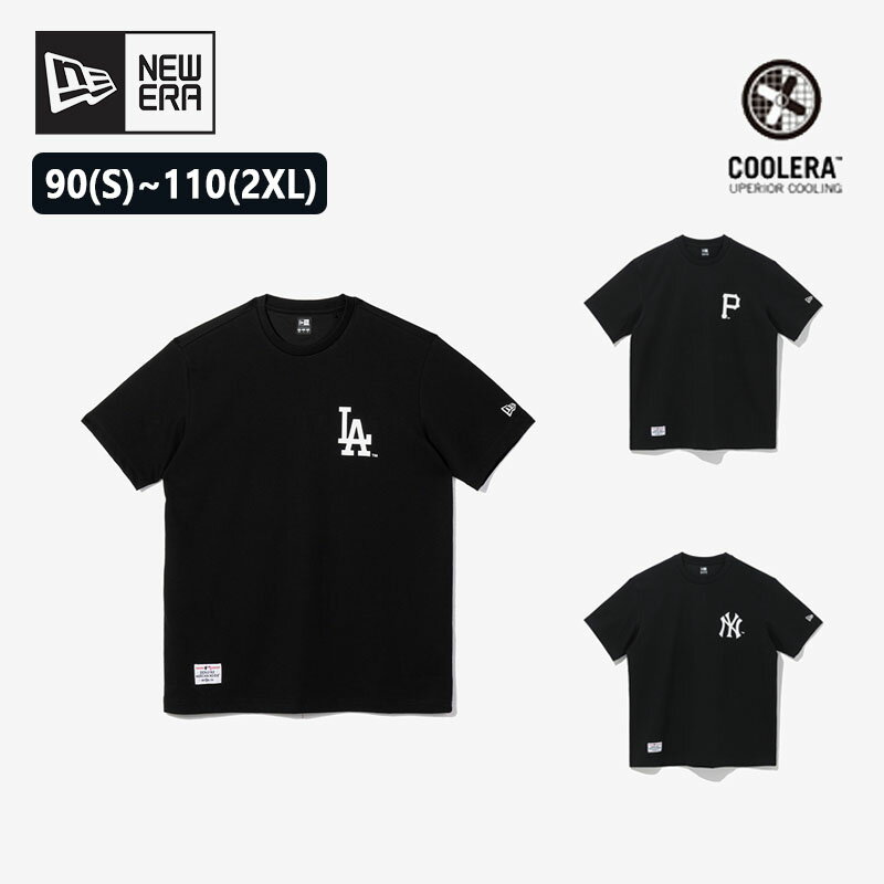 楽天bimishopNEW ERA ニューエラ AP MLB BASIC LOGO BLACK メンズ レディース トップス 半袖 Tシャツ カットソー アウトドア 春夏コーデ COOLERA素材 涼しい素材 LA NY カジュアル 野球 海外旅行 20代 30代 40代 50代 MLB 135464