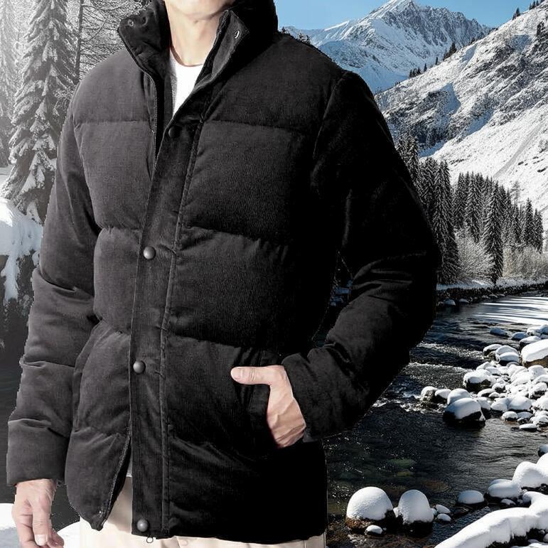 訳あり 中綿ジャケット コーデュロイ メンズ アウター ブラック 黒 XXL大きいサイズも入荷 ストレッチ