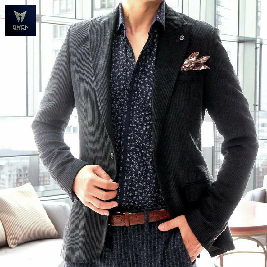 テーラードジャケット コーデュロイ ブレザー メンズ 黒 タイト/スリムフィット ジャケパン 春/秋/冬 大きいサイズも入荷 ビジネスジャケット