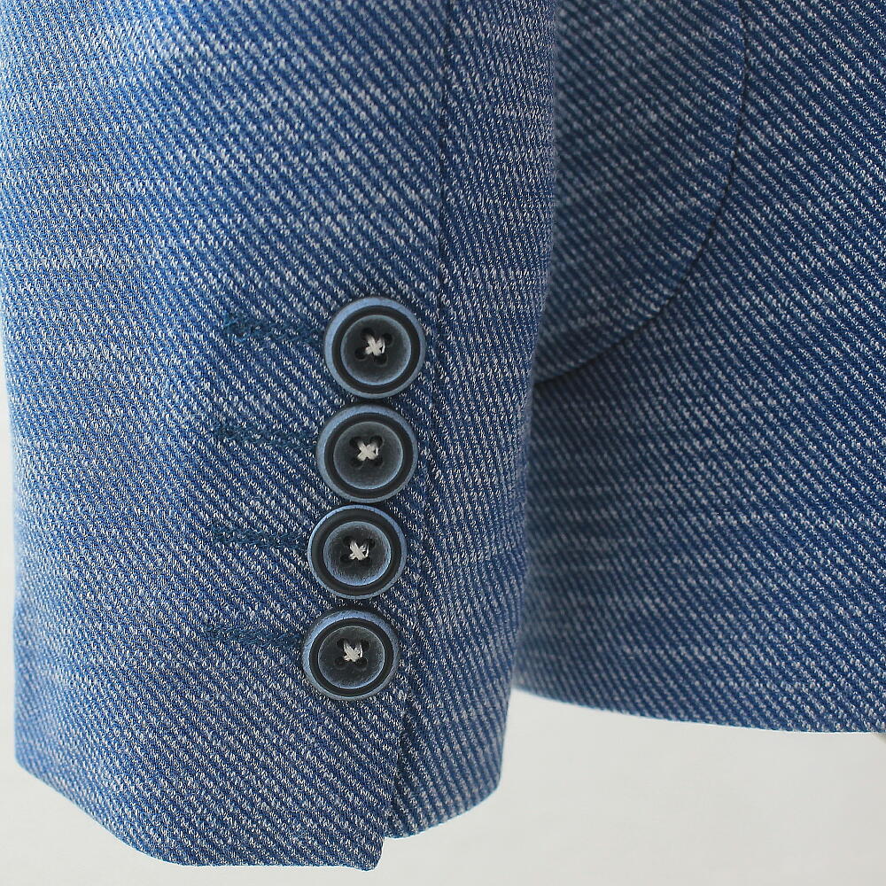 テーラードジャケット ブレザー 青/ブルー メンズ タイト スリムフィット ジャケパン 大きいサイズ も入荷 ビジネスジャケット 背抜き