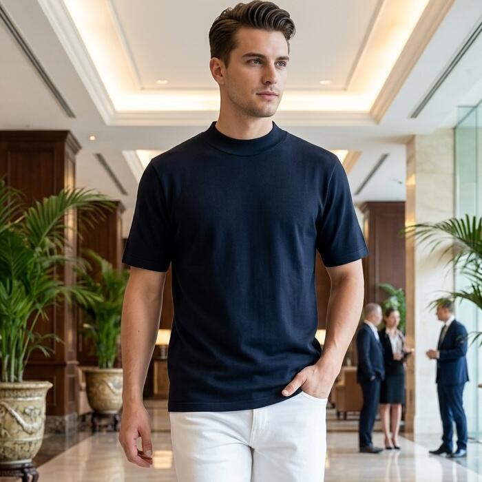 Rakuten - Tシャツ 半袖 カットソー メンズ ビッグシルエット ヘビーウェイト ゆったり ルーズフィット 高品質 ハイクオリティ クルーネック リブネック ワイドサイズ アメカジ ストリート スポーツ 綿100％ 無地 黒/紺 大きいサイズ メール便可 父の日 プレゼント ヤング 若者 シニア