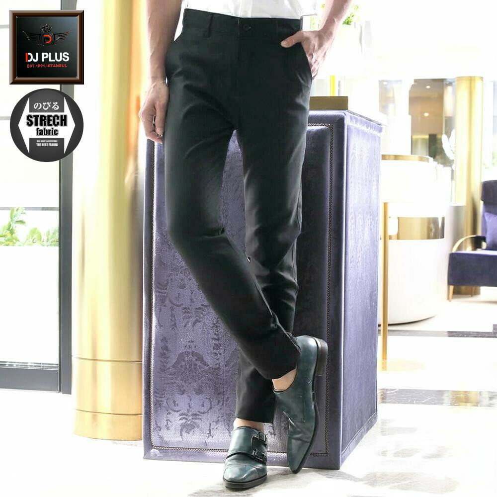 スラックス スキニー パンツ メンズ ストレッチ 無地 黒 ブラック ビジネス スリム タイト 伸縮性 細身 春/夏/秋 大きいサイズも入荷 ジャケパン ゴルフ ビジネス カジュアル きれいめ