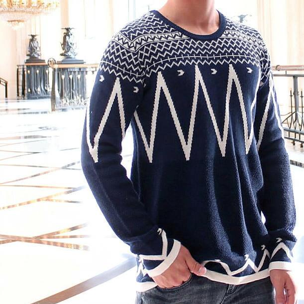 ニット セーター メンズ クルーネック 麻綿 リネンコットン 紺 Heritage stone ヘリテイジストーン メンズ M Lサイズ