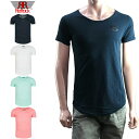 Tシャツ メンズ 無地 ワンポイント スラブ ピンク ライムグリーン 白 紺 父の日 プレゼント