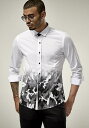 長袖シャツ メンズ 迷彩 ストレッチ カモフラ 白黒 M/L/XL/XXL 春夏秋 父の日 プレゼント