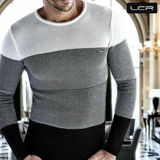 ニットセーターメンズ薄地薄手コット...