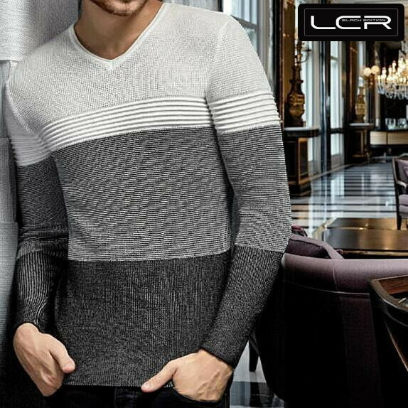 ニットVネックニットセーター薄地秋...