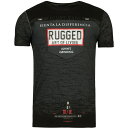 Tシャツ メンズ 半袖 黒 派手 プリント RUGGED 綿100 コットン ドイツ ブランド S-XL 父の日 プレゼント