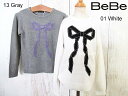 SALE! 50%OFF!! 2018秋冬【BeBe ベベ】リボンモチーフニット:140cm〜150cm :1112-97001