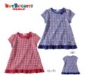 クリアランス☆MIKIHOUSE HOTBISCUITS ミキハウス ホットビスケッツ チェックに水玉♪キャビットちゃんワンピース(100cm,110cm):73-1901-780(4)