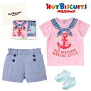 セット価格☆MIKIHOUSE HOTBISCUITS ミキハウス ホットビスケッツ　半袖Tシャツ＆ショートパンツ＆ソックス3点セットギフト【BOX付】：90cm/11-13cm：72-5205-265gift