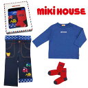 セット価格☆MIKIHOUSE ミキハウス 長袖Tシャツ&スパッツ&ソックス 3点セットギフト【BOX付】:80cm/11-13cm:13-5213-689lgift