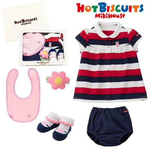 セット価格☆MIKIHOUSE HOTBISCUITS ミキハウス ホットビスケッツ ワンピース(ブルマ付)&スタイ&ラトル&ソックス セットギフト【BOX付】:70cm/9-11cm:72-1906-825bgift セット価格☆MIKIHOUSE HOTBISCUITS ミキハウス ホットビスケッツ ワンピース(ブルマ付)&スタイ&ラトル&ソックス セットギフト【BOX付】:70cm/9-11cm:72-1906-825bgift