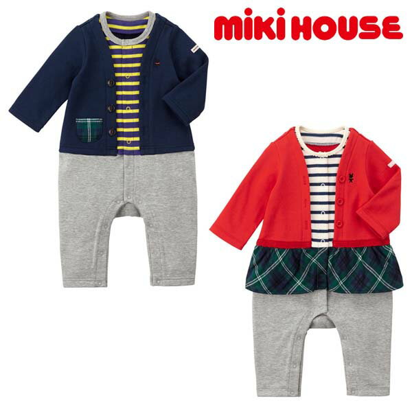 サンクスプライス☆MIKIHOUSE ミキハウス カバーオール ：70cm,80cm：43-1203-953(4)