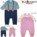 サンクスプライス☆MIKIHOUSE HOTBISCUITS ミキハウス ホットビスケッツ　オールインワン☆重ね着風カバーオール：70cm,80cm：70-1204-952