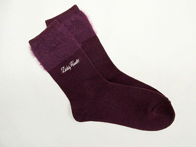 SALE! 60%OFF!! 2019秋冬 ZIDDY ジディ ロゴ刺繍シャギー付きソックス:19〜21cm・22〜24cm:1239-16024
