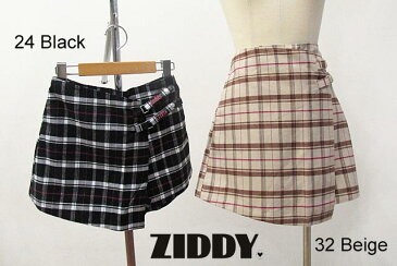 SALE! 50%OFF!! 2020秋冬 ZIDDY ジディ ラップスカート風チェックショートパンツ :140〜150cm、Free:1230-28017