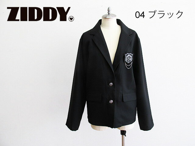 SALE! 30％OFF!! 2023春夏　ZIDDY ジディ　チェーン ワッペン 付き テーラード ジャケット ：150cm、FREE：1225-50005