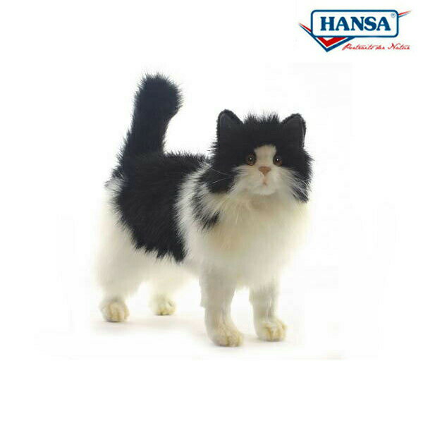 乐天商城 - HANSA 4221 白黒ネコ40 L40(cm) ぬいぐるみ ハンサ 白黒猫 黒猫 黒白猫 ハチワレ猫 グッズ クリスマス 誕生日 プレゼント 動物 犬 猫 鳥 うさぎ ペンギン アニマル 置物 人形 フィギュア KOESEN ケーセン 大きい マスコット 実物大 大型