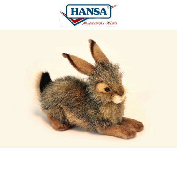 乐天商城 - HANSA 6284 オグロウサギ25 全長：25cm RABBIT BLKTAIL BH6284 ぬいぐるみ ハンサ うさぎ 兎 クリスマス 誕生日 プレゼント 動物 犬 猫 鳥 うさぎ ペンギン アニマル 置物 人形 フィギュア KOESEN ケーセン 大きい マスコット 実物大 大型