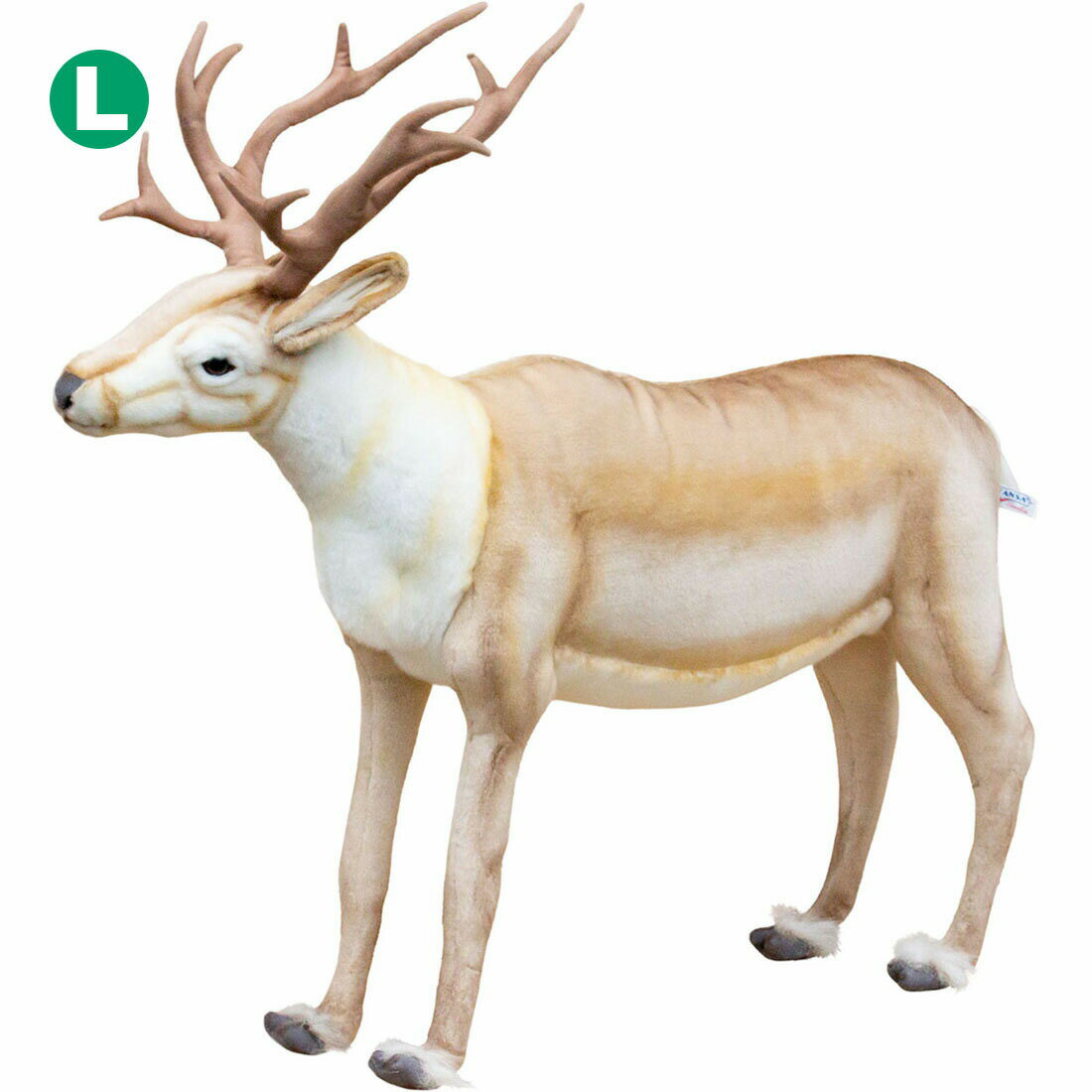 乐天商城 - HANSA トナカイ90 L90(cm) 5605 ぬいぐるみ ハンサ クリスマス 誕生日 プレゼント 動物 犬 猫 鳥 うさぎ ペンギン アニマル 置物 人形 フィギュア KOESEN ケーセン 大きい マスコット 実物大 大型