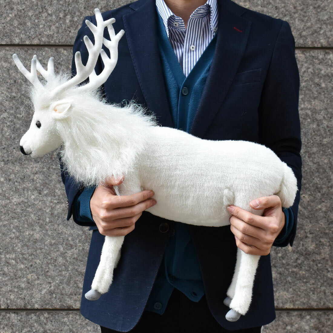 乐天商城 - HANSA 6190 シロトナカイ52 全長：52cm REINDEER WHITE BH6190 ぬいぐるみ ハンサ クリスマス 誕生日 プレゼント 動物 トナカイ アニマル 置物 人形 フィギュア KOESEN ケーセン 大きい マスコット 実物大 大型