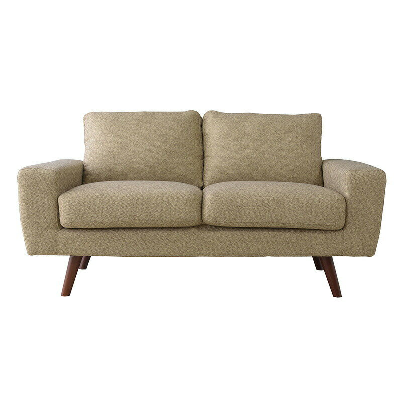 ルシア 2人掛 GS-87BE ベージュ /ソファ ソファ2人がけ 2P ポケットコイル 耐久性 ボリューム 北欧 ファブリック 木脚ソファ 背クッション コンパクト ベージュ グリーン レトロ カジュアル おしゃれ ファミリー 幅約150センチ 座面高さ45センチ