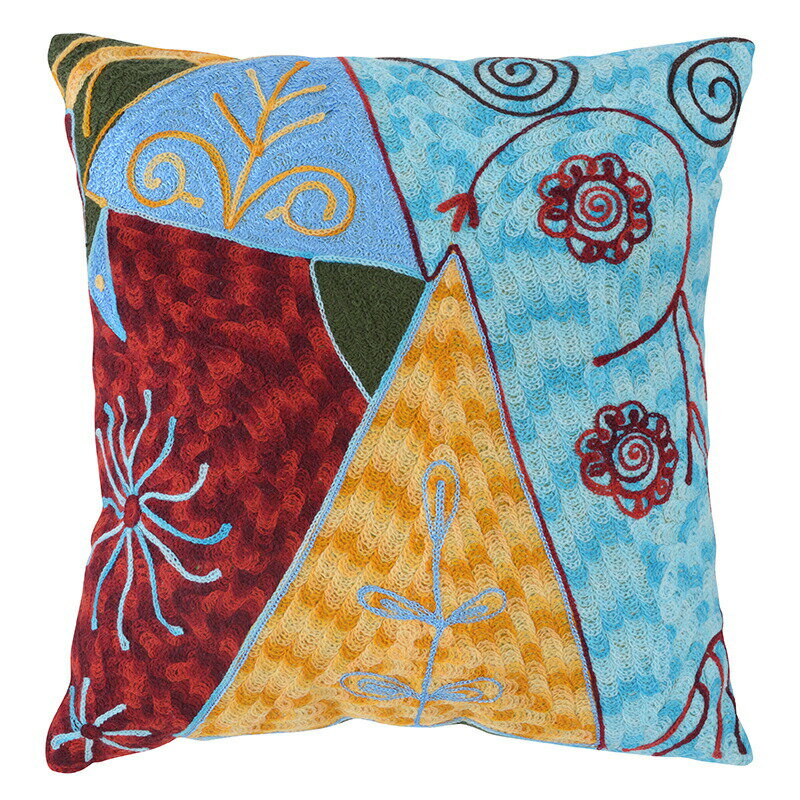 乐天商城 - クッション TTC-346C /クッション　アートクッション　約45?45センチ　インド綿　コットン　アクセント　アジアン　おしゃれ　背クッション　枕　ヴィンテージ