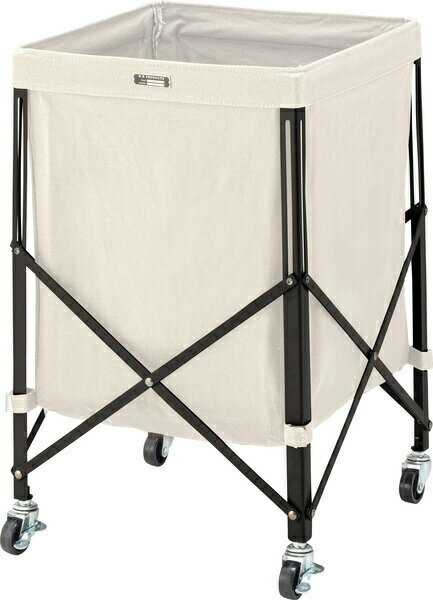フォールディング バスケットワゴン MIP-74IV アイボリー 折りたたみ ラック ランドリーボックス アウ..