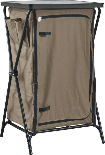 フォールディングキャビネット3D 東谷 OLC-627BR ブラウン3段 折りたたみ アウトドア 持ち運び ポータブル 収納 ラック キャンプ BBQ バーベキ...