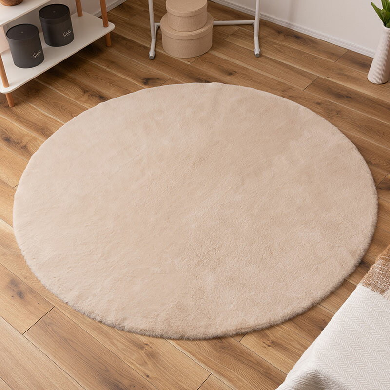 乐天商城 - ふわふわ ソフトシャギーラグ 東谷 RG-19 ファー やわらかい 直径150cm かわいい シンプル おしゃれ 北欧 韓国インテリア 丸 丸型 円 円形 ラグマット シープスキン