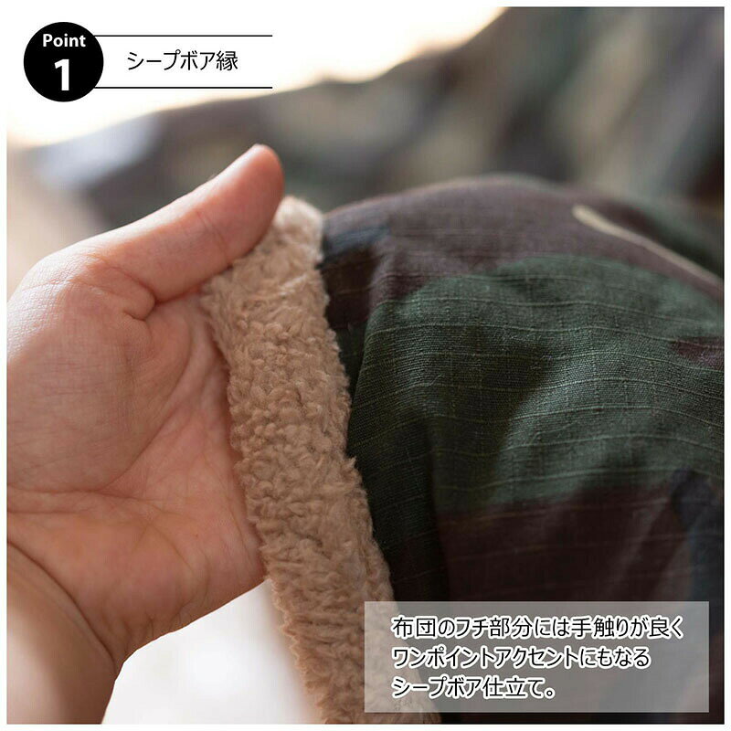 薄掛けコタツ布団 迷彩柄 KK-147 正方形 190×190cm 天板サイズ80×80以下 迷彩 カモフラ カモ ミリタリー アーミー コタツ 掛布団 こたつ マット 暖房 炬燵 ふとん こたつ布団 もこもこ ふわふわ 柄 [3]