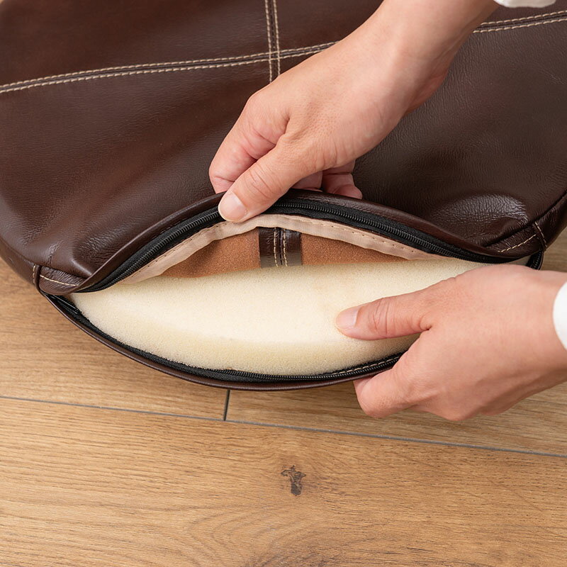 レザー シートクッション SC-10BR 座布団 クッション 椅子用クッション 座面クッション ボンデッドレザー レザークッション ヴィンテージ おしゃれ 車 オフィス エコ ベンチ 本革 端材 渋い カッコいい おしゃれ おすすめ [3]