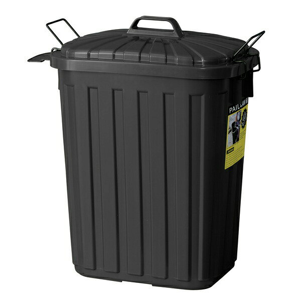 安心の日本製 3年保証 スーパーカン 大容量60L 家庭サイズ LFS-937BK ブラック 寒さにも強く柔軟性抜群 タフ 丈夫 頑丈 屋外 屋内 ミリタリー アーミー ゴミ箱 ごみ箱 分別ごみ箱 アウトドアやキャンプにも最適 ダストボックス エコ キッチン