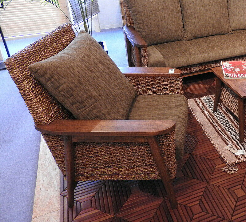 ソファ　1人掛 nrs-451azm アバカ マニラ麻 い草 ラタン 藤 椅子 イス チェア パーソナル 座椅子 一人..