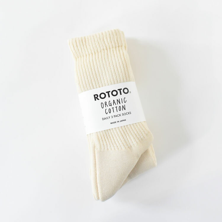 楽天web store BINGOYA -楽天市場店-ROTOTO（ロトト）/ORGANIC DAILY 3 PACK CREW SOCKS オーガニックデイ3パッククルーソックス