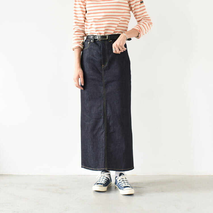 楽天web store BINGOYA -楽天市場店-【SALE 10％OFF】woadblue（ウォードブルー）/I LINE DENIM SKIRT Iラインデニムスカート【返品交換不可】