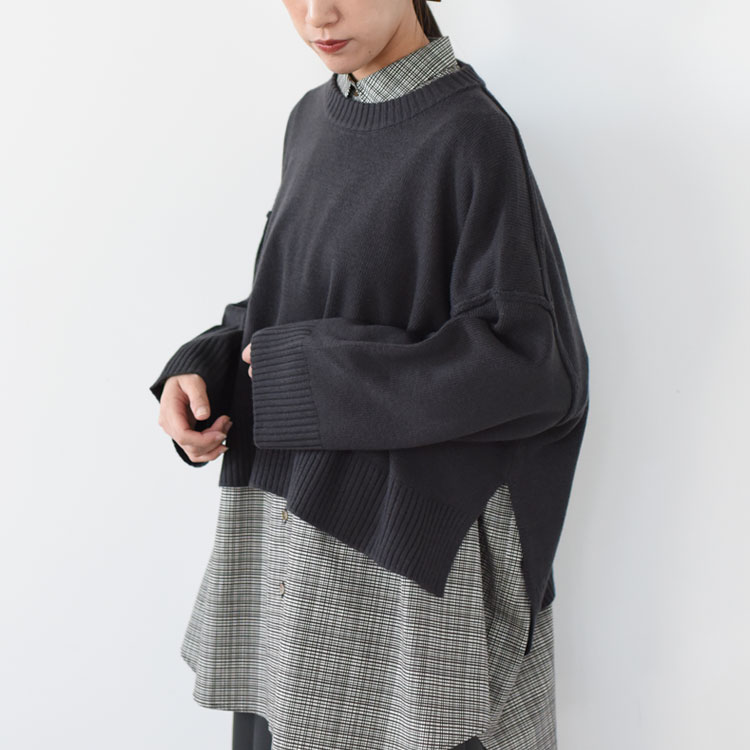 mizuiro indi~YCChj/crew neck wide P/O N[lbNChvI[o[y2024tāz