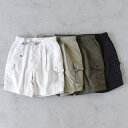 【SALE 20%OFF】and wander(アンドワンダー)/oversized cargo short pants オーバーサイズカーゴショートパンツ【返...