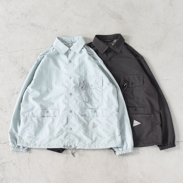 and wander（アンドワンダー）/crinkled nylon shrits jacket クリンクル ナイロン シャツジャケット/574-6983098【2026春夏】(4.0)