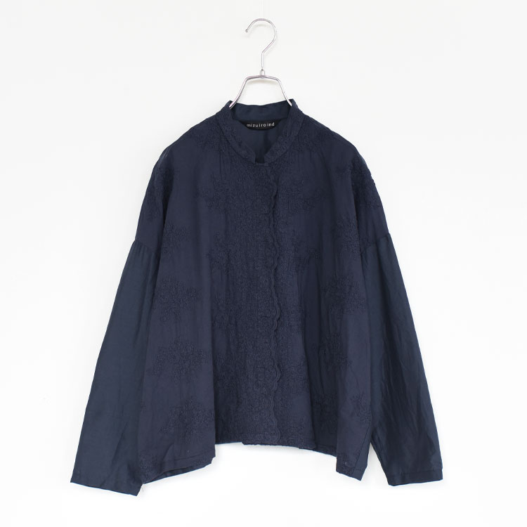 Rakuten - mizuiro ind（ミズイロインド）/lace stand collar wide shirt レーススタンドカラーワイドシャツ/1-239005【2026春夏】