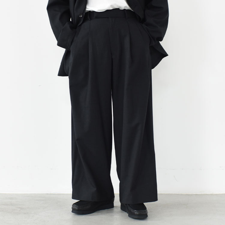 Rakuten - marka（マーカ）/2/72 Wool Tropical Washer Two Tuck Baggy Trousers 2/72ウールトロピカルワッシャー / ツータックバギートラウザーズ/M26A11PT02C【2026春夏】【履き比べ可能】