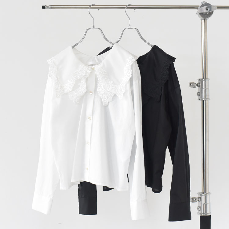 Rakuten - MARMARMAR（マーマーマー）/Lace Collar Long Sleeve Shirt レースカラーロングスリーブシャツ/1-830103【2026春夏】