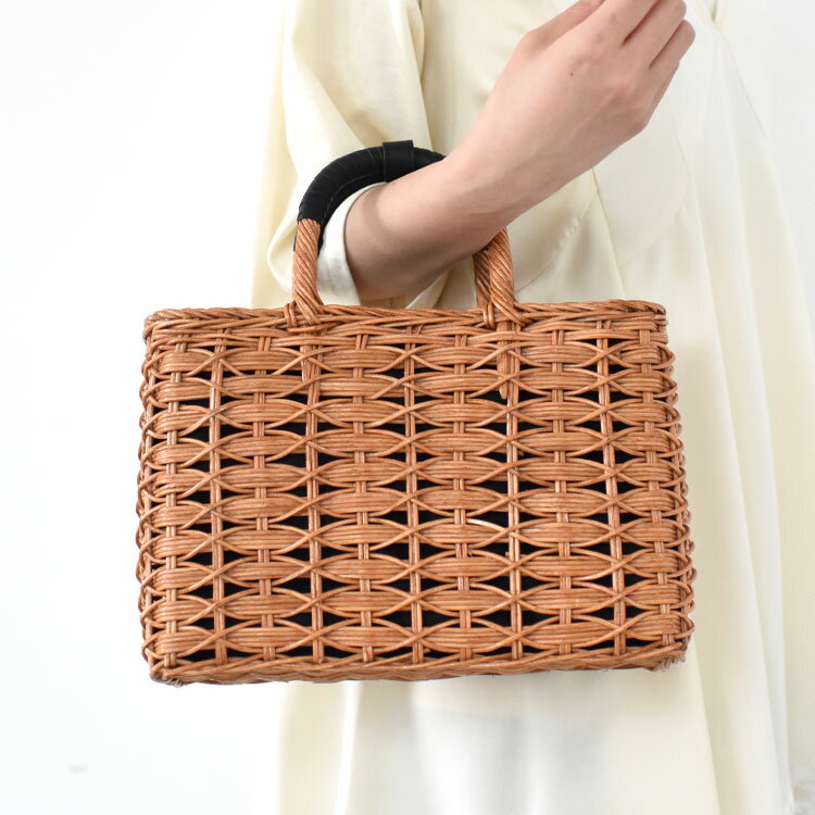 The Bagmati（ザ バグマティ）/ウィッカー×レザー スクエアカゴバッグ/BBK22-SS18【2026春夏】