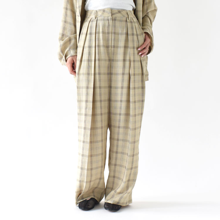 Rakuten - anuke（アンヌーク）/Check Daubletuck Pants チェックダブルタックパンツ/62610702【2026春夏】【履き比べ可能】